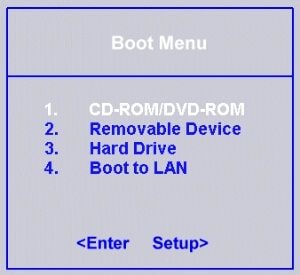 boot selection menu