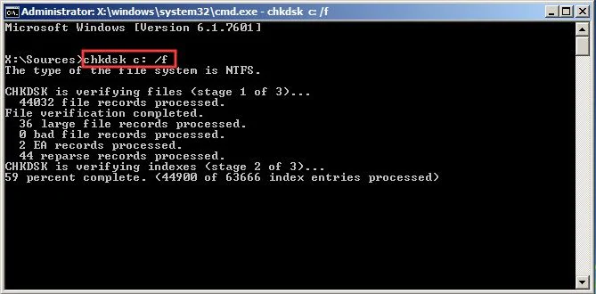 chkdsk command