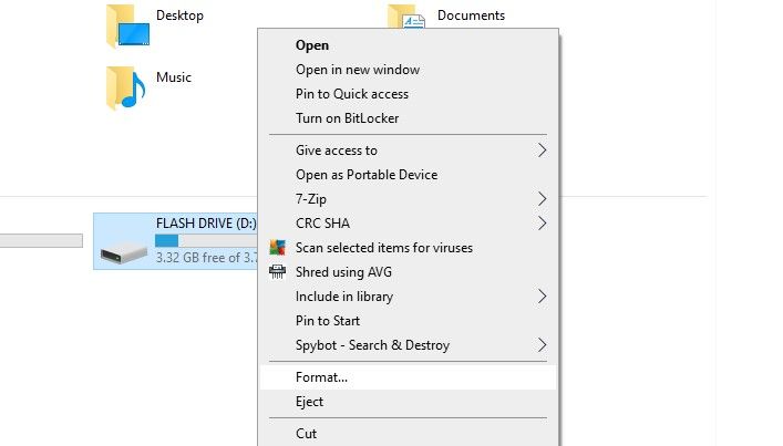 exfat format with file explorer