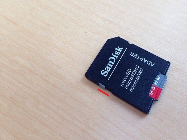 the lock switch on your sd card adapter