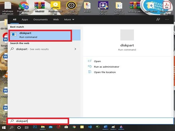 open diskpart