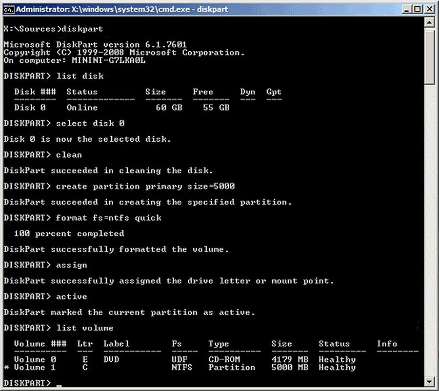 create boot partition manually