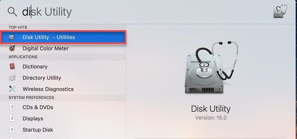 buka disk utility mac