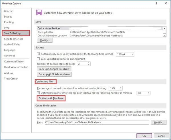 turn off syncing in onenote