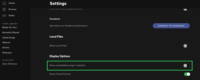 Spotify muestra canciones en la computadora