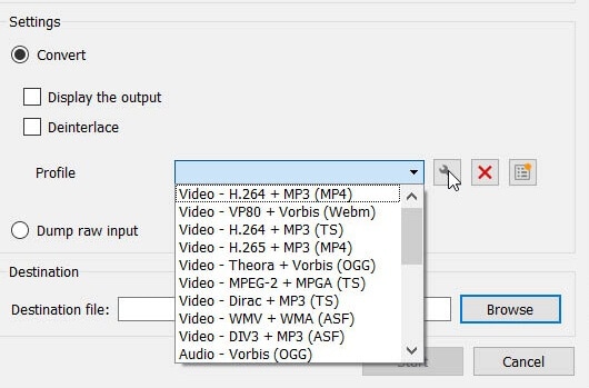 select mp4 as output format