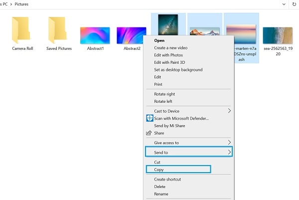 Mover fotos de Windows a una tarjeta SD