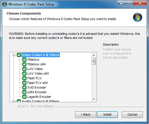 install windows codec pack