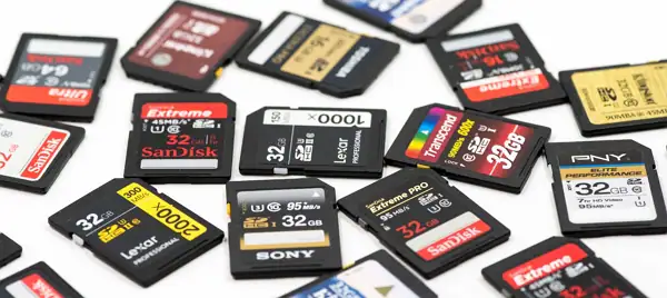 various SD cards