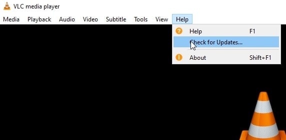 VLC check for updates