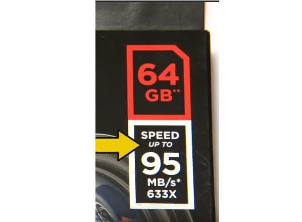 sd card speed and multiplier Labeling