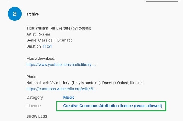 youtube creative commons license