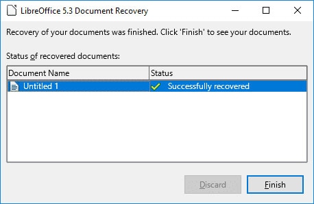 libreoffice docuemnt recovery with auto recovery