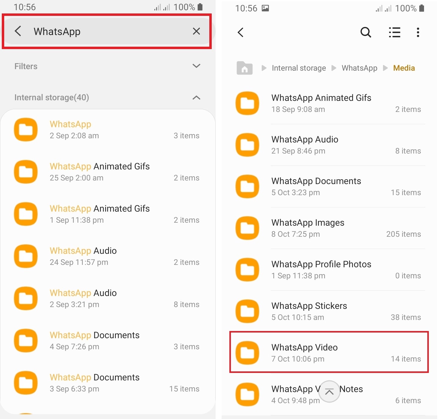 folder whatsapp di penyimpanan ponsel