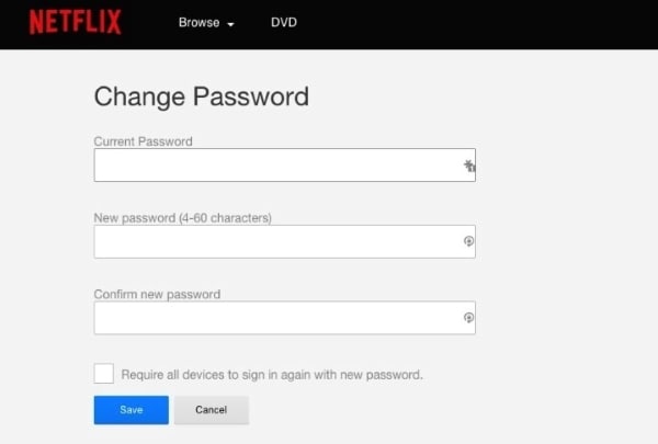 change your netflix password