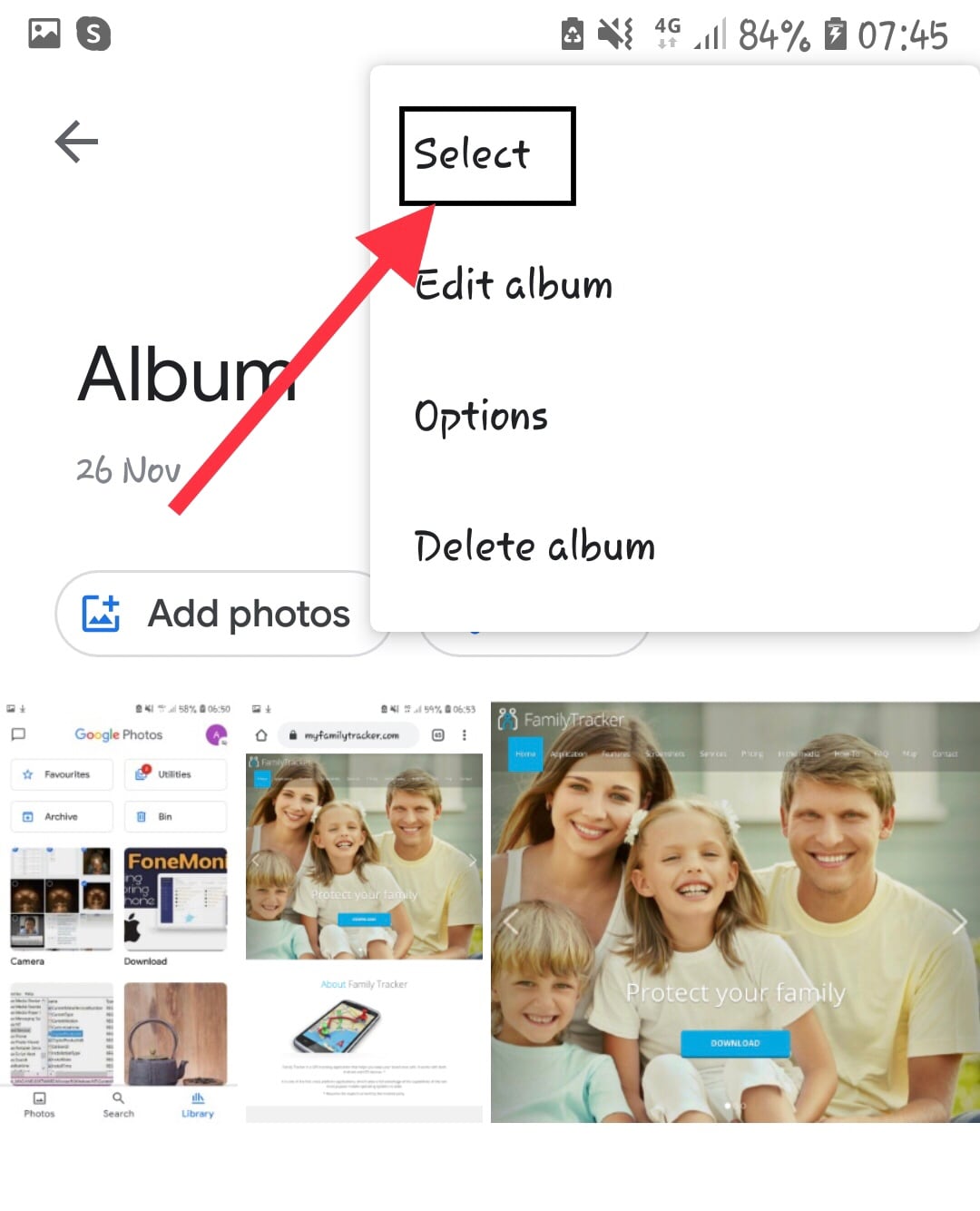 delete photos from google search