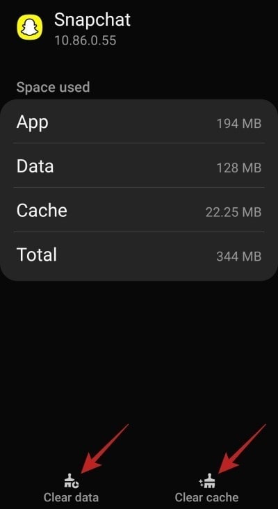 clear cache or clear data