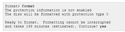 input yes to format solaris disk