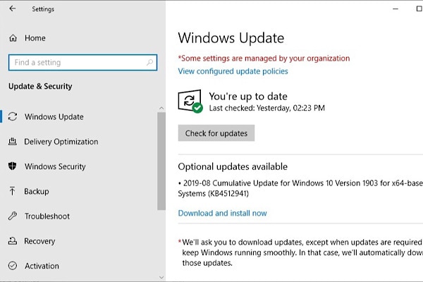 Prüfen auf ausstehende Windows-Updates