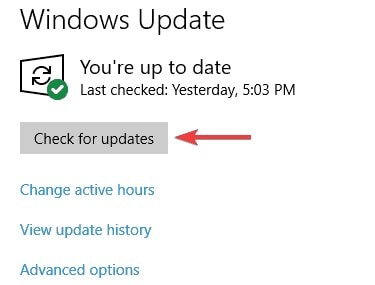 controllate l'aggiornamento di Windows