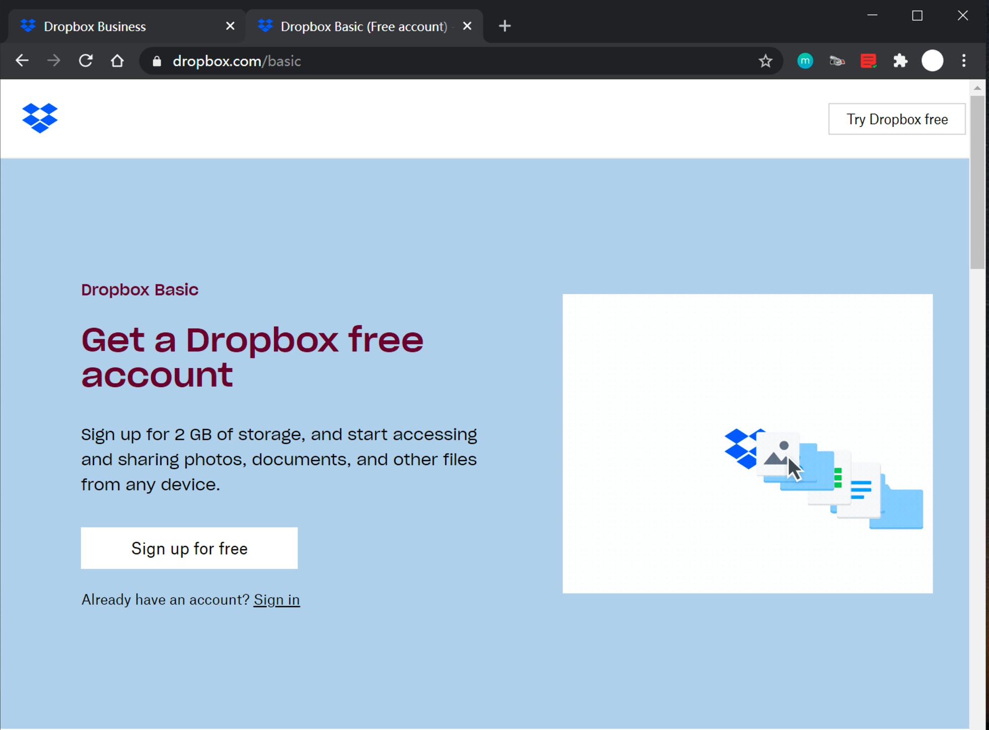 Dropbox Business on Windows