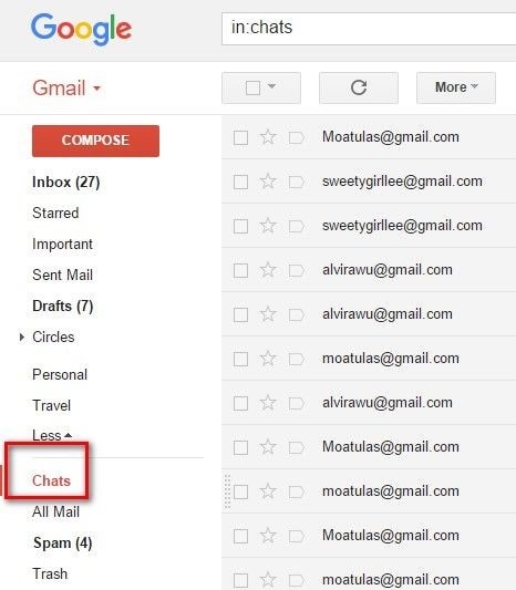 access your hangout chats on gmail