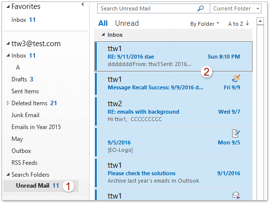 search for unreplied emails outlook