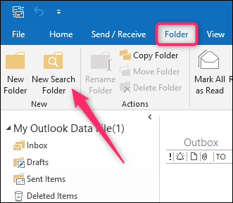 New Search Folder in Outlook
