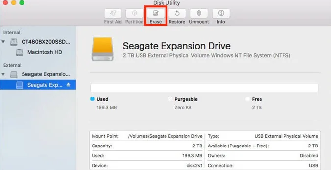 Menghapus Disk Utility Mac