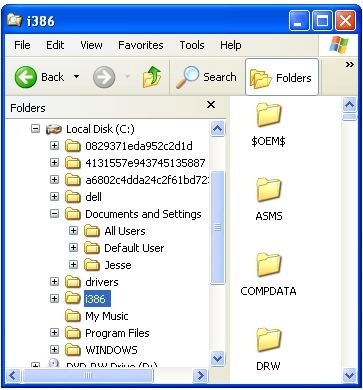 Windows XP i386 Ordner