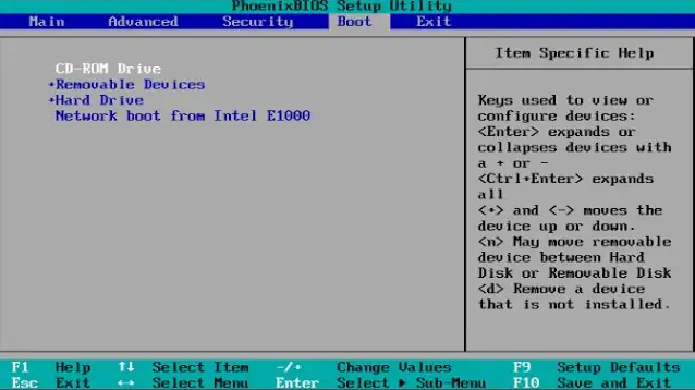 Change Booting Sequence on Windows