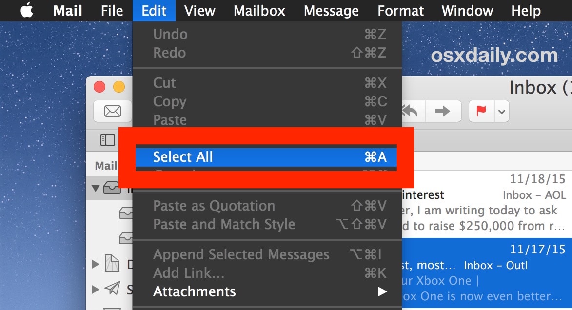 delete all message attachments mac