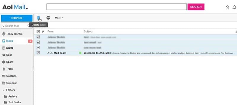 Delete Multiple AOL Emails