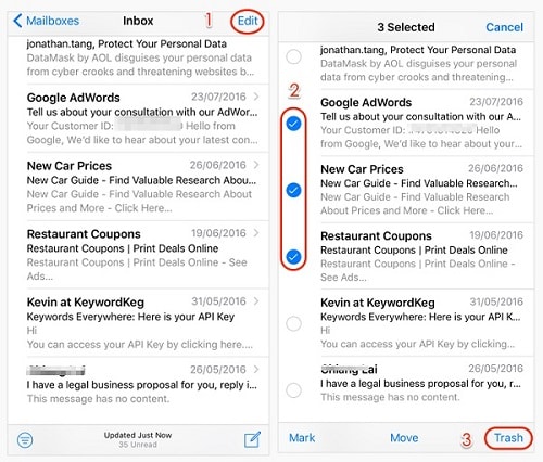 Delete Multiple iCloud Mails