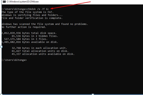 how to run chkdsk command