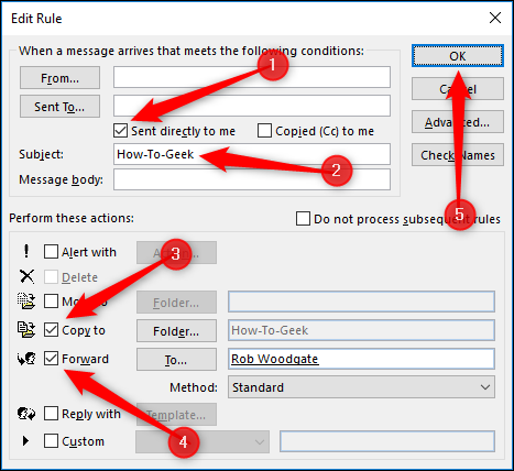 Create Rules in Outlook