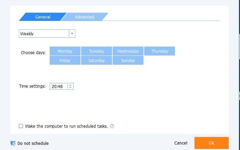 Scheduling photo backup to run weekly