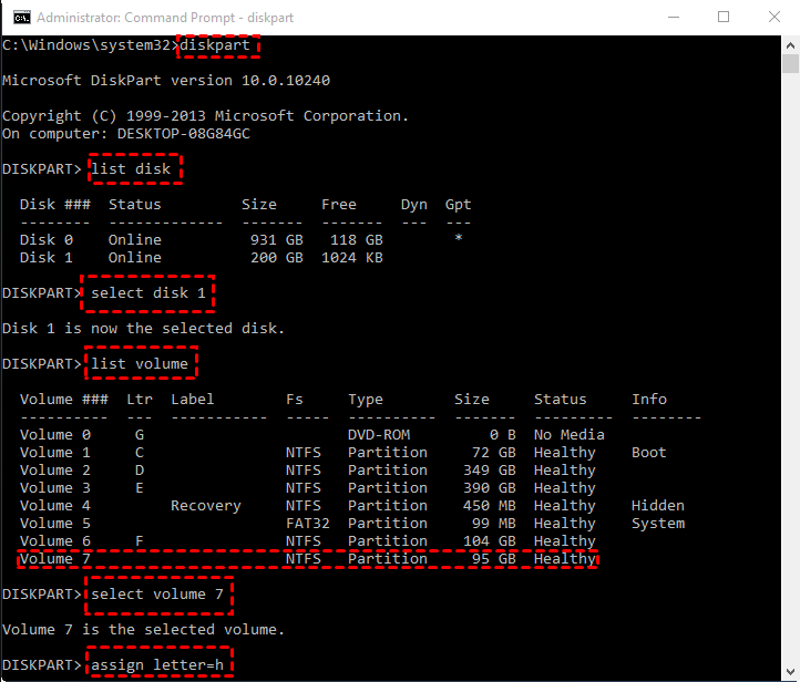 open the DiskPart command line