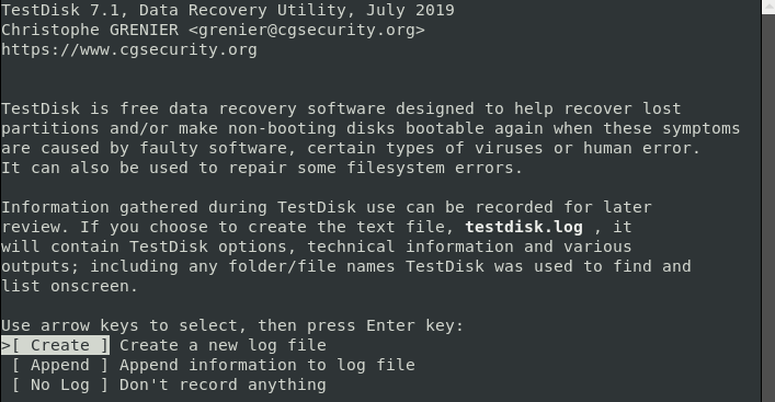 recover ext4 data with textdisk 1