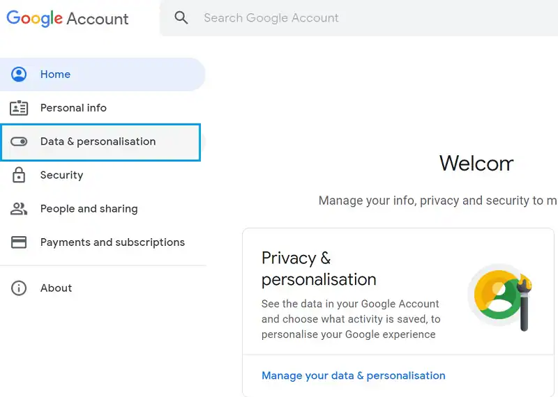 Data and Personalization Settings