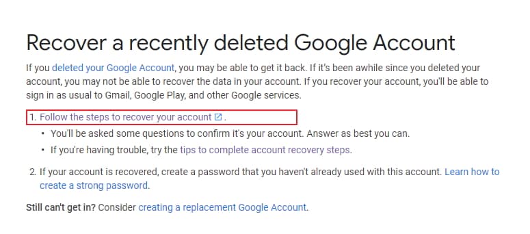 Recuperación de la Cuenta de Gmail
