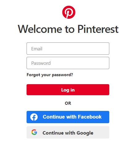 login into your pinterest