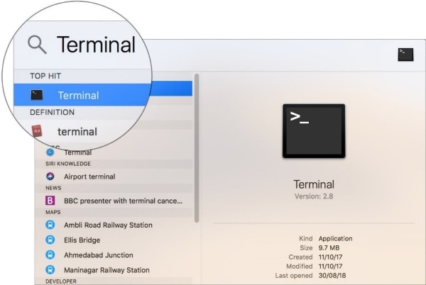 open terminal on mac