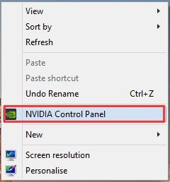 access nvidia control panel