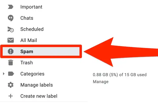 Folder Spam Gmail