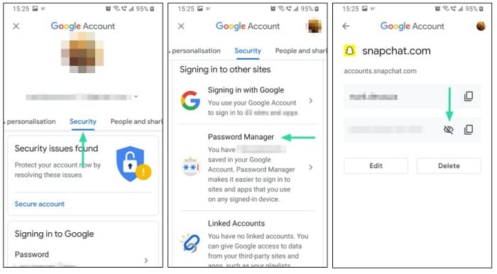 Snapchat Password Manager