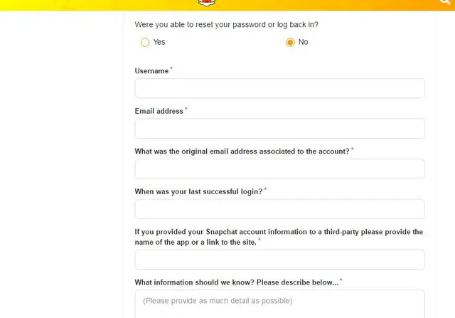Pemulihan Akun pada Dukungan Snapchat