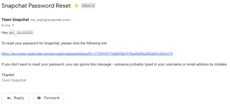 Link Email Pemulihan Snapchat