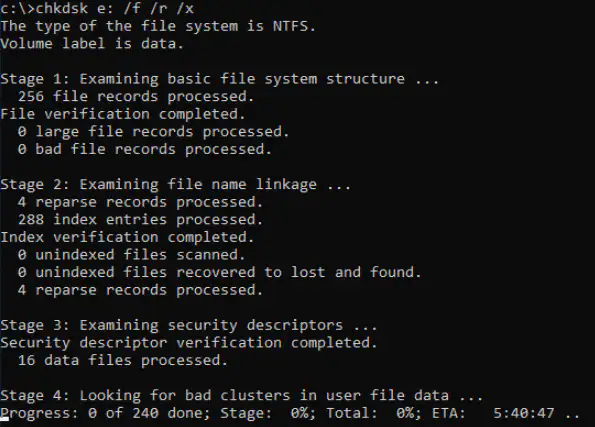 2023] 3 Maneiras de consertar o CHKDSK Não pode ser executado porque o  volume está em uso por outro processo