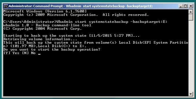 Windows Backup Command